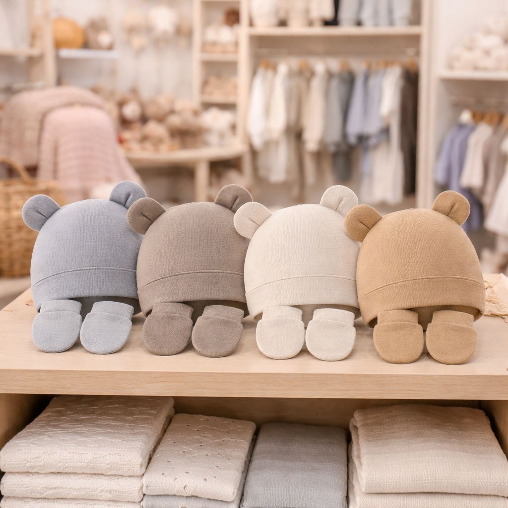 bonnet bébé garçon Milo ensemble gris