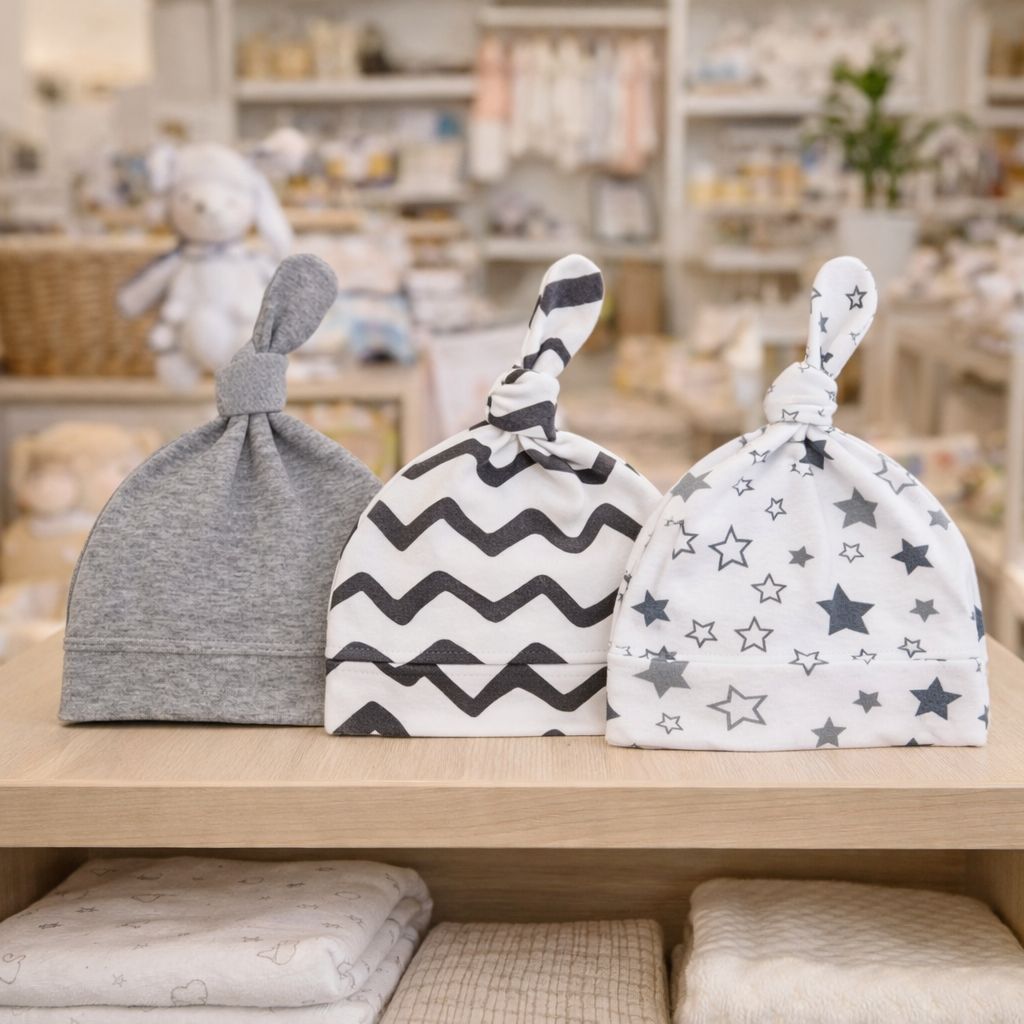 bonnet bebe naissance Evoa ensemble gris