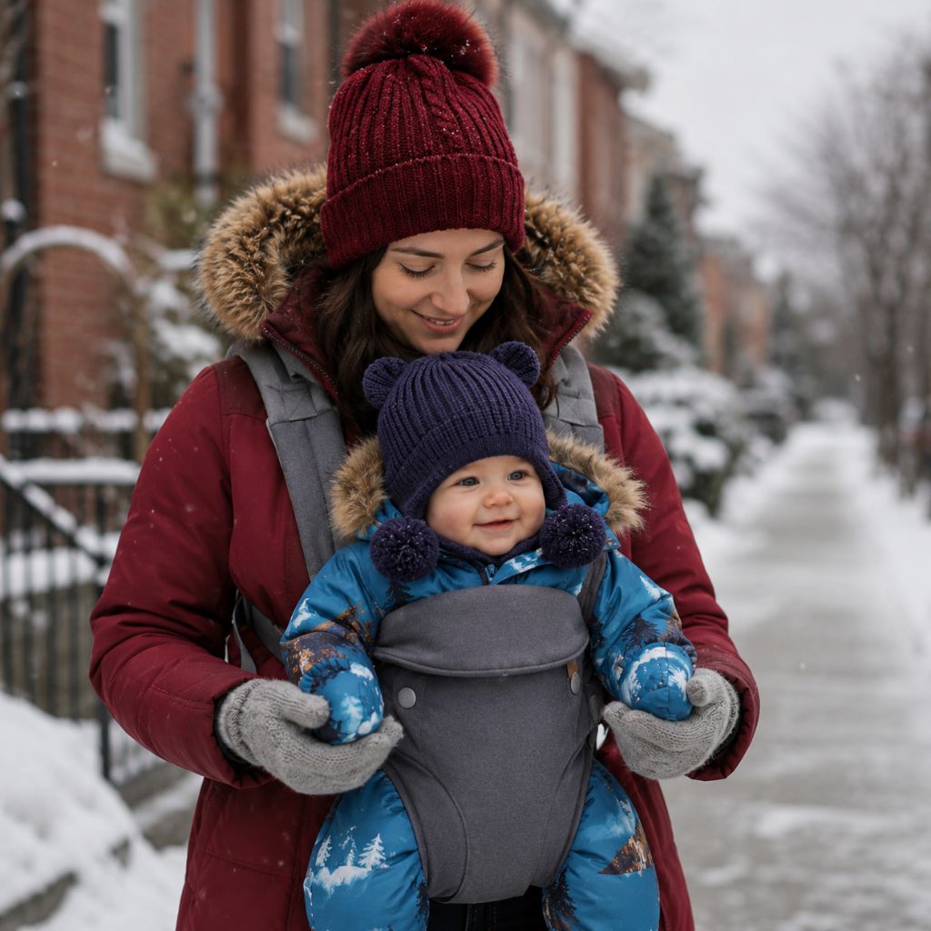bonnet bebe Vely marine porte bébé maman quartier