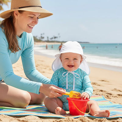 casquette pour bebe blanche plage