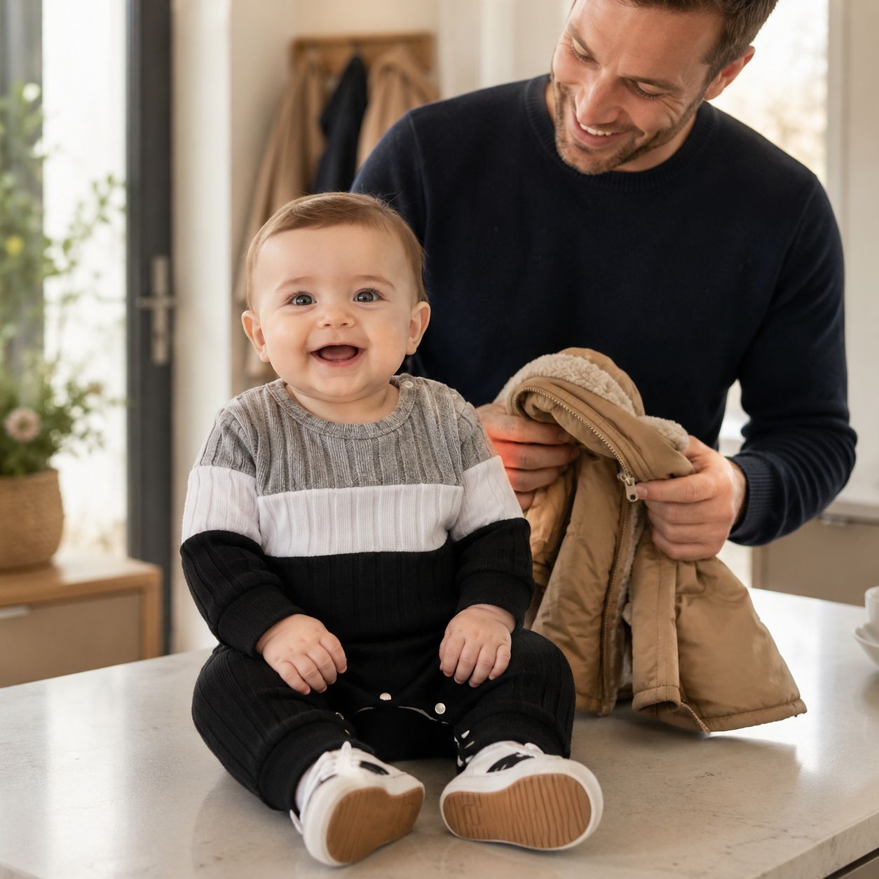 combinaison bebe Tendrel grise préparer sortir printemps frais