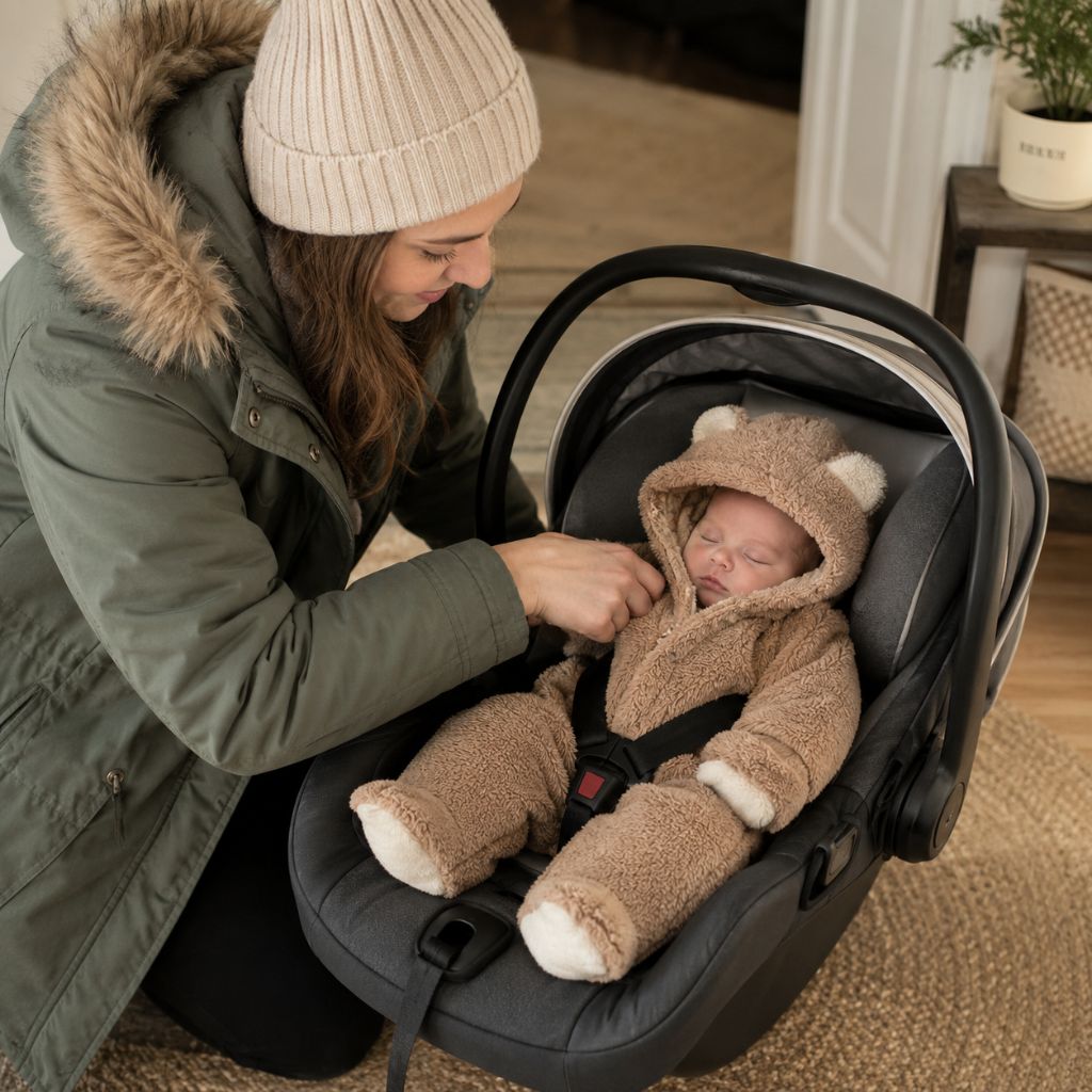 combinaison hiver bebe Cozimini marron confortable coquille