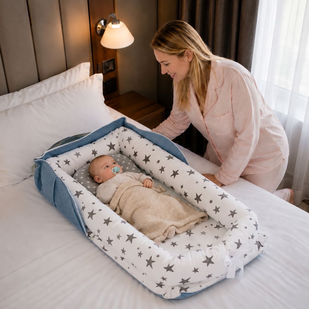 lit bebe de voyage BAbyNest étoiles dodo hôtel