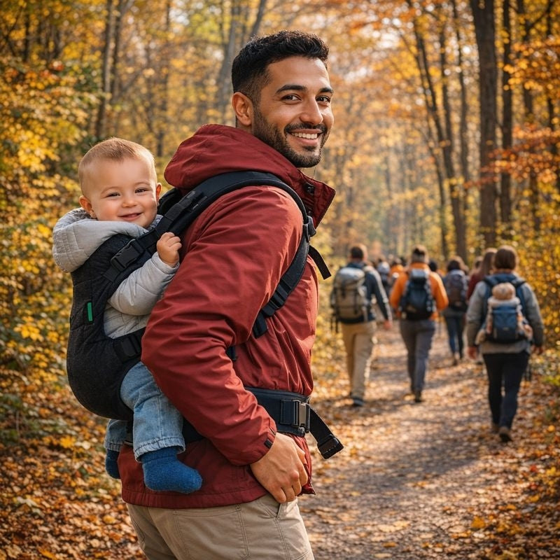 Groupe de marche forêt et porte bebe physiologique