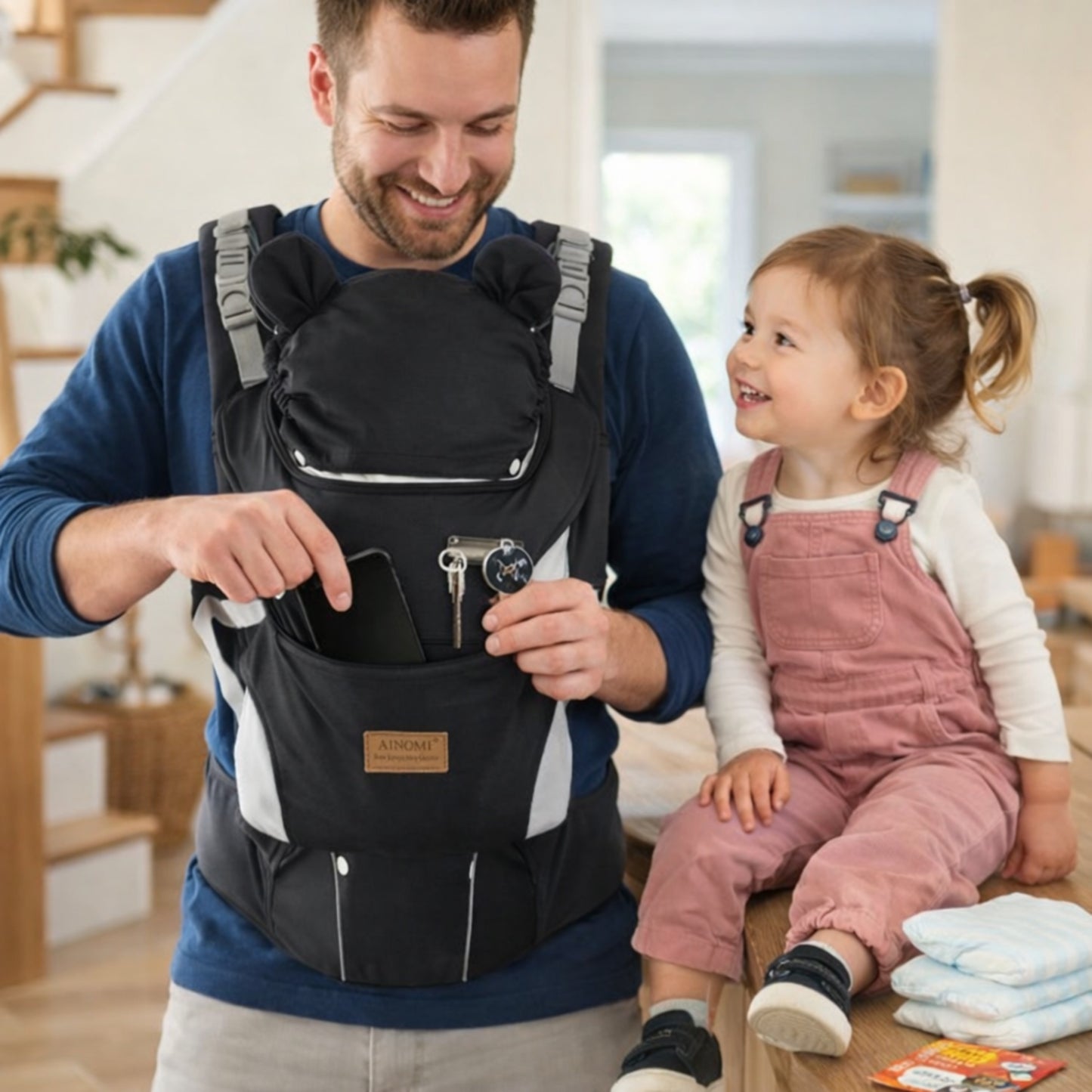 préparation départ aventure avec porte bebe rando Trekking confort