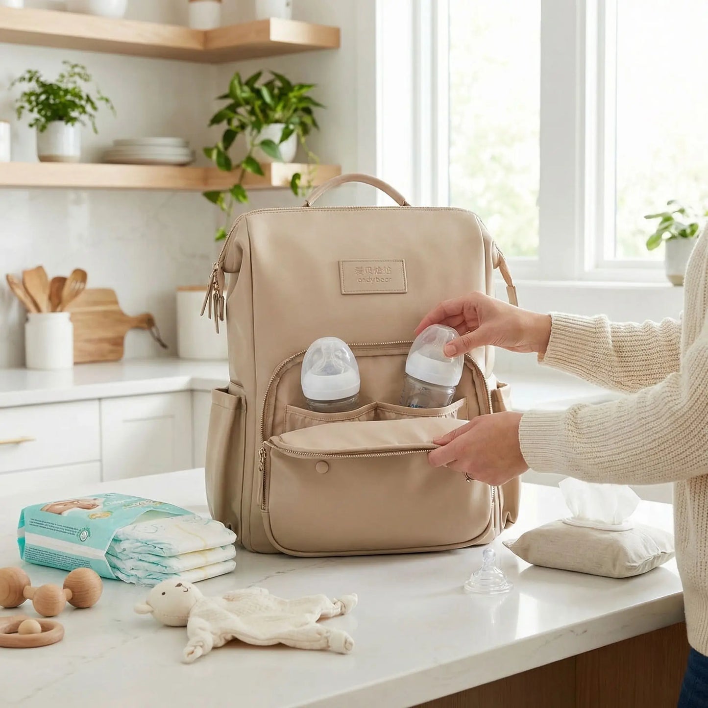 sac a dos pour bebe moka Bébé Oria poche isolée