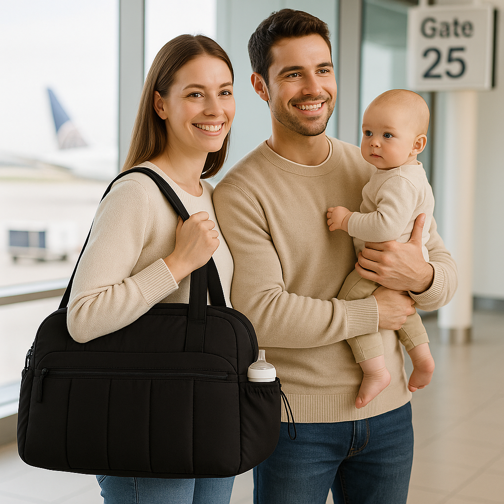 parents aéroport sac a langer