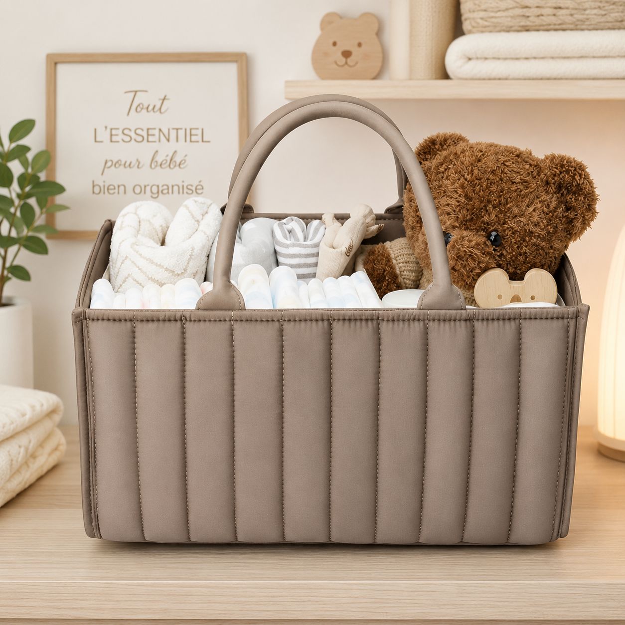 sac naissance Atelier Bébé marron grande capacité