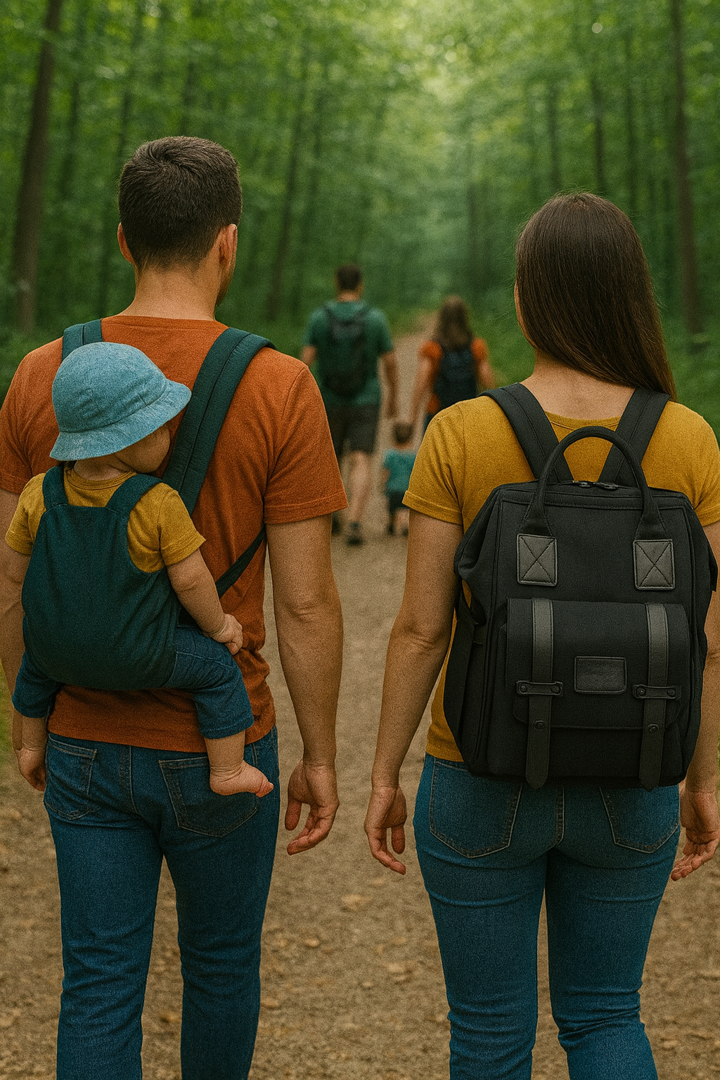 Randonnée avec bébé dans porte-bébé confortable 