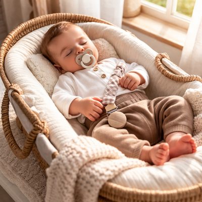 attache tetine Lien Précieux bébé dodo couffin