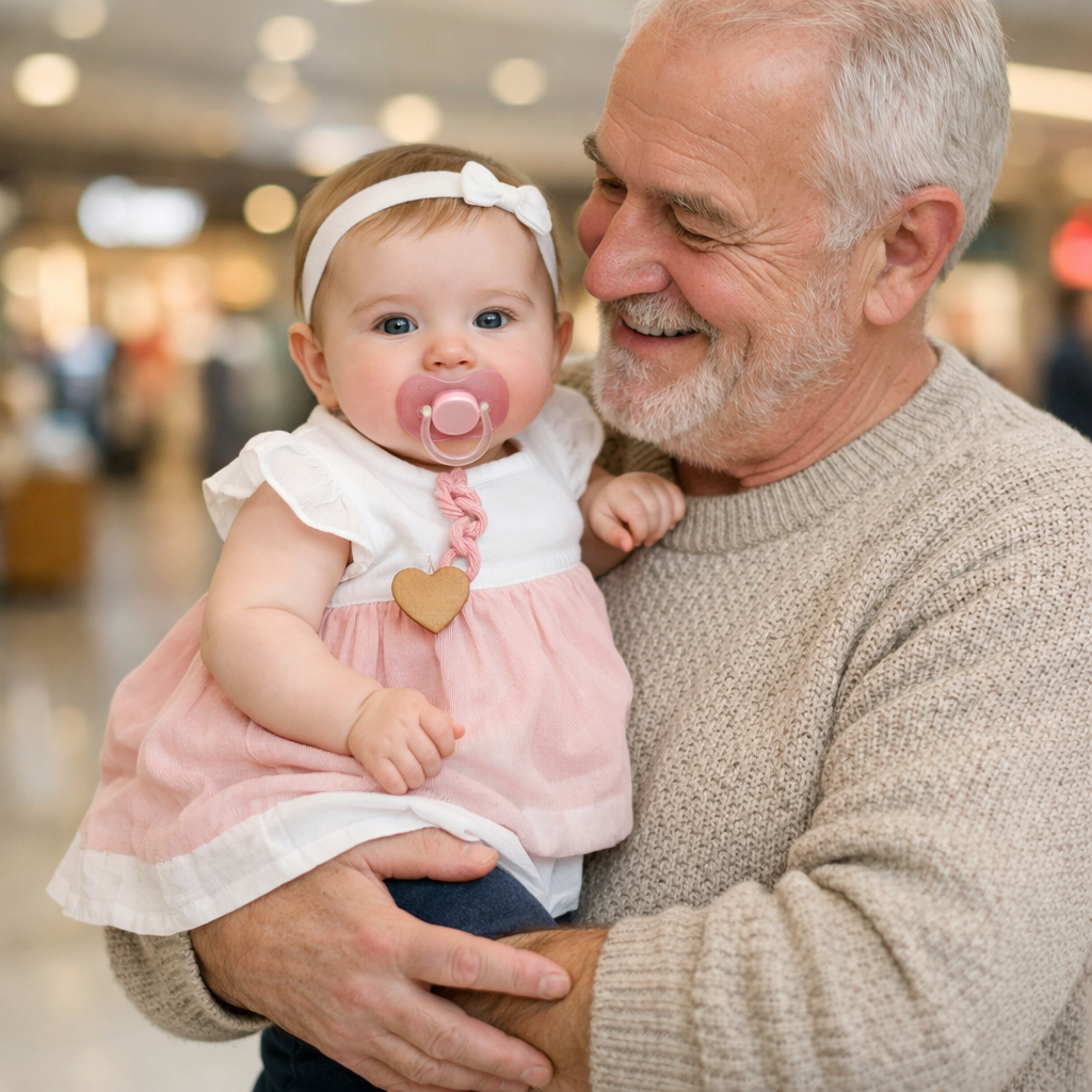 Une jolie attache suce cœur rose
