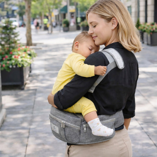 Se promener avec bébé blotti sur nous avec notre porte bébé léger et pratique