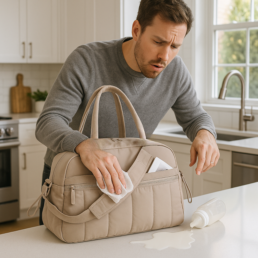 Nettoyer ce sac à langer est facile, un simple linge humide et voilà