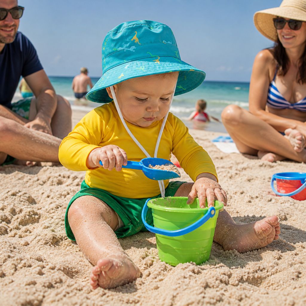 bob bébé garçon BabyRex vert protection plage