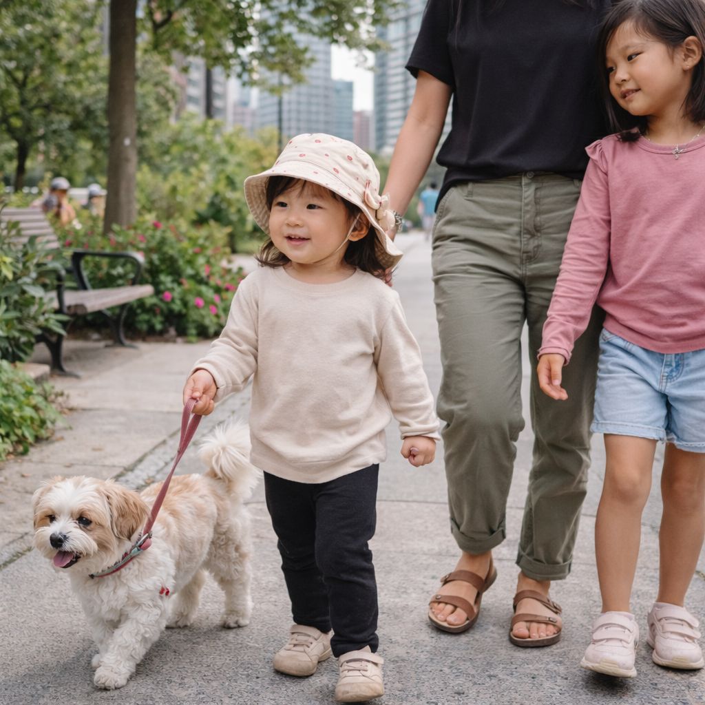 bob bebe fille Orea marche du chien