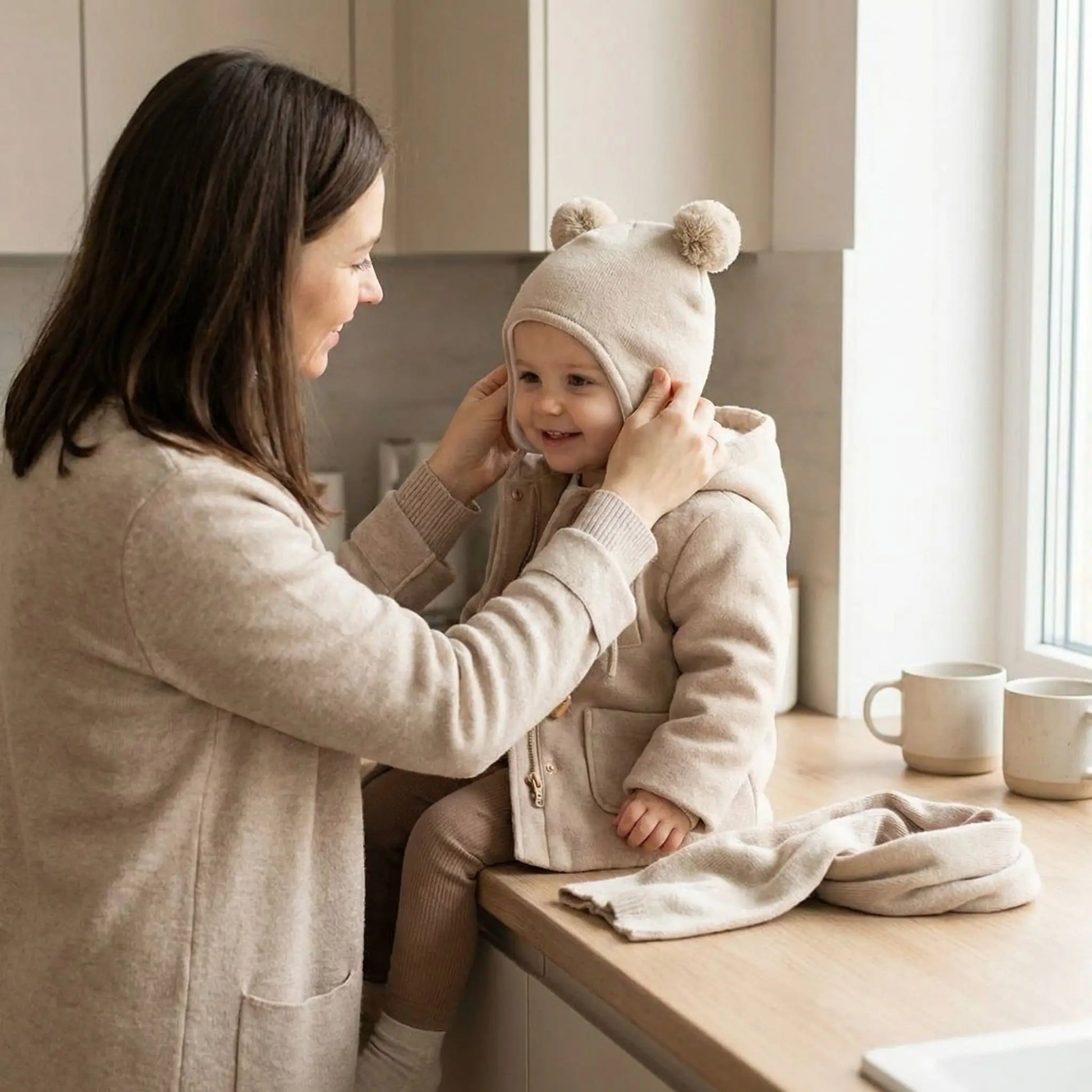 bonnet bébé fille Élyne beige toutes sorties