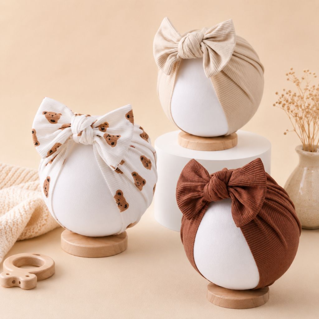 bonnet bébé fille Lina ourson brun