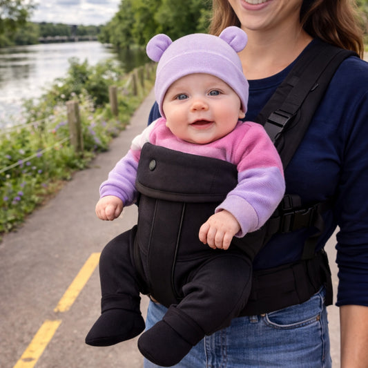 bonnet bébé fille Neva violet promenade bord rivière