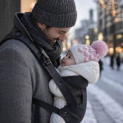 bonnet bébé fille Nori collé à papa