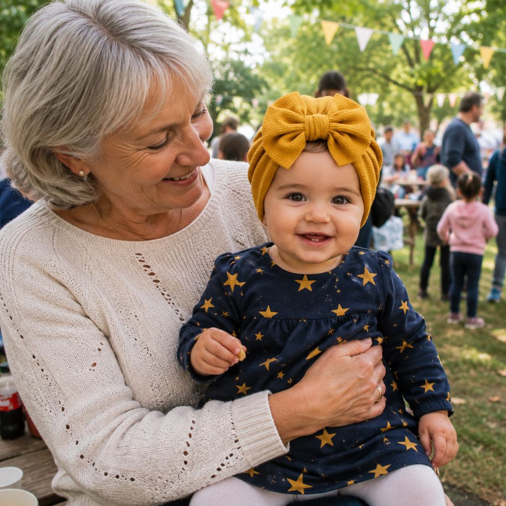bonnet bébé naissance Zaya jaune mamie fête