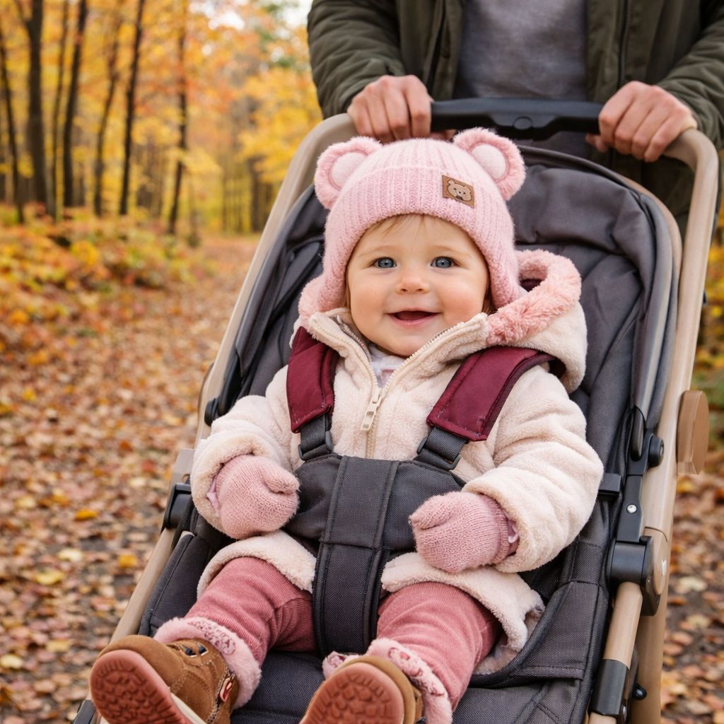 bonnet bebe Iska rose promenade automnale