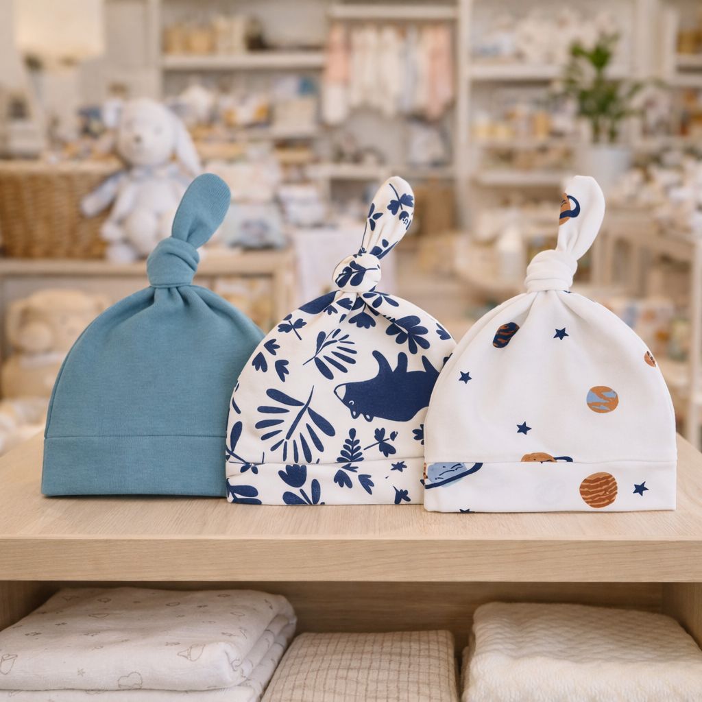 bonnet bebe naissance Evoa ensemble bleu