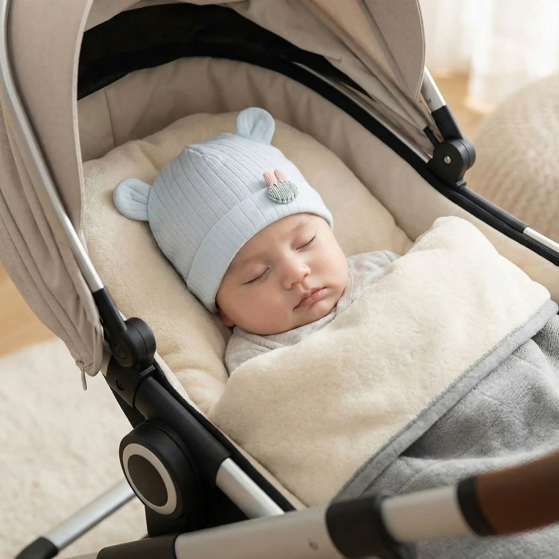 bonnet bebe naissance miel et coton chaud