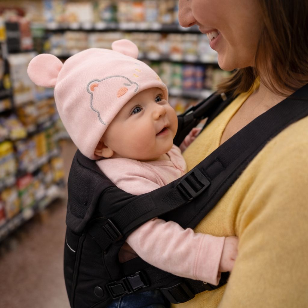 bonnet bebe naissance Mini Ours rose faire courses