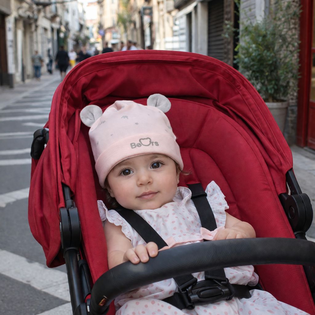 bonnet bebe naissance Urban Bears rose 0-3 mois
