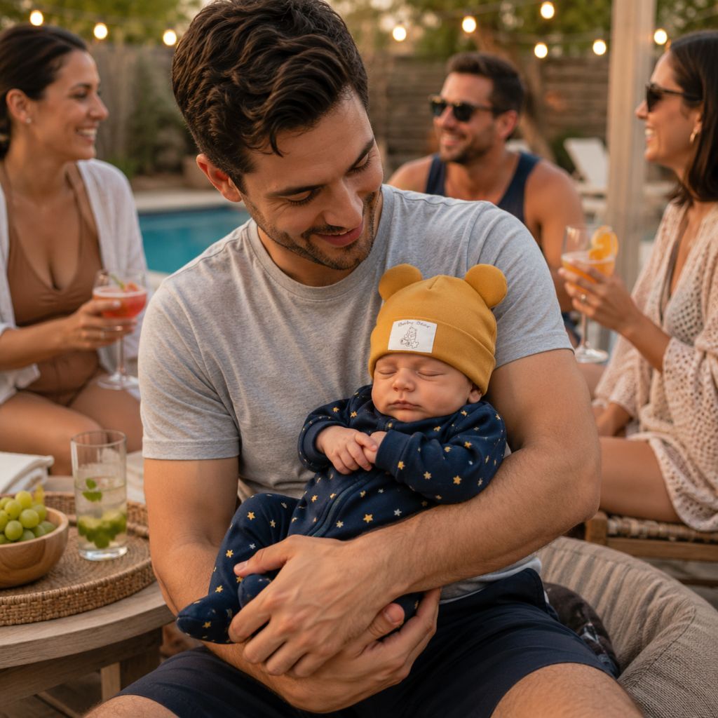 bonnet bebe Siro jaune dehors en été