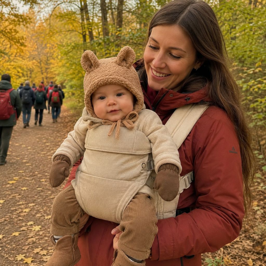 bonnet bebe Tilo brun randonnée bois