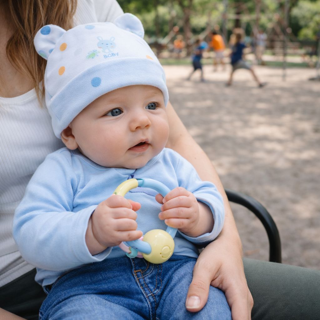 bonnet bebe naissance Oria petites oreilles bleues parc