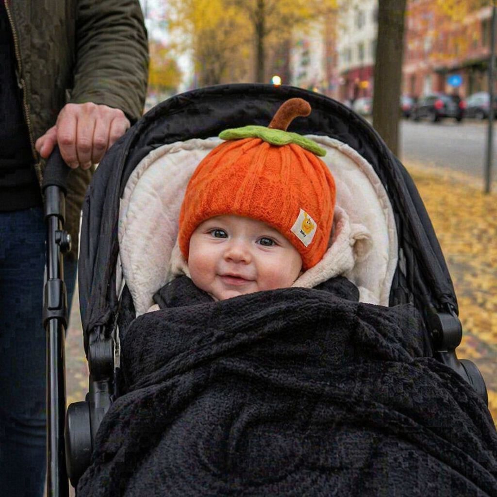 bonnet pour bebe au tricot Héritage d'Octobre orange chaud