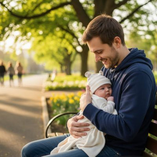 Notre bonnet bébé fille rayé blanc et beige