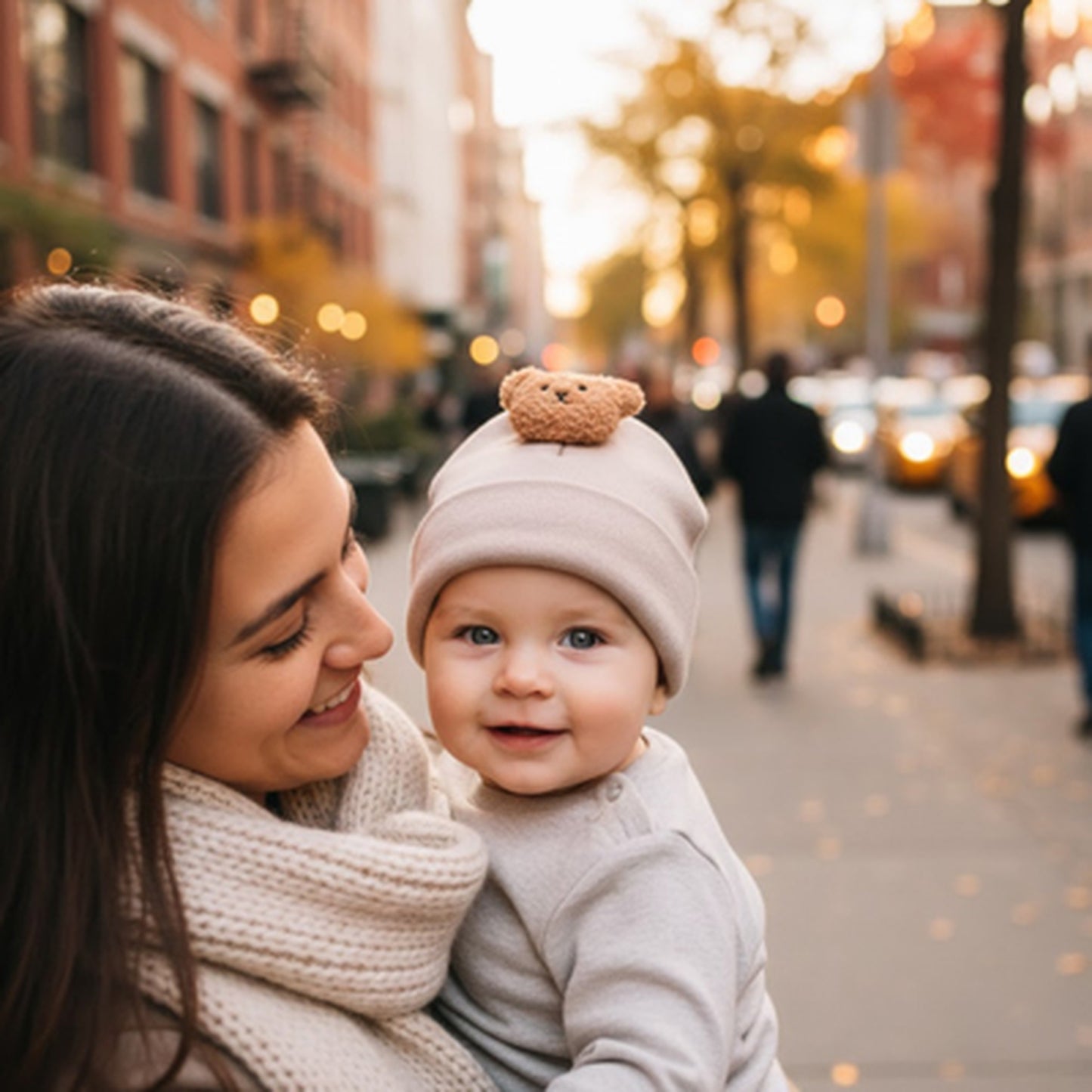 Bonnet bebe pour les sorties d'automne