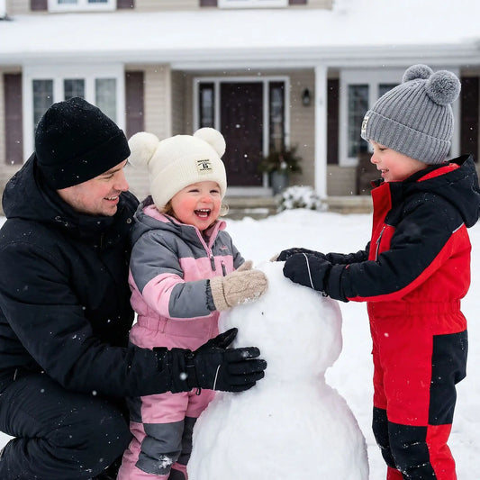 Un bonnet bebe chaud pour faire un bonhomme de neige