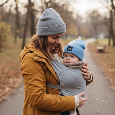 Un bonnet bebe bleu doux stylé