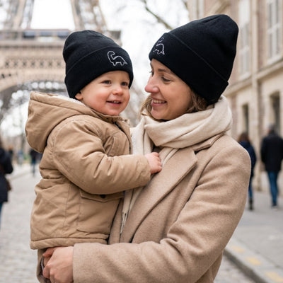 bonnet bebe noir pour sortie d'automne