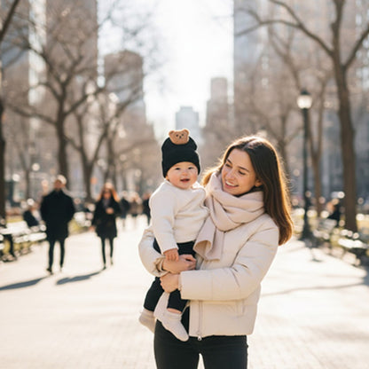 Bonnet bebe avec ourson tout doux mignon