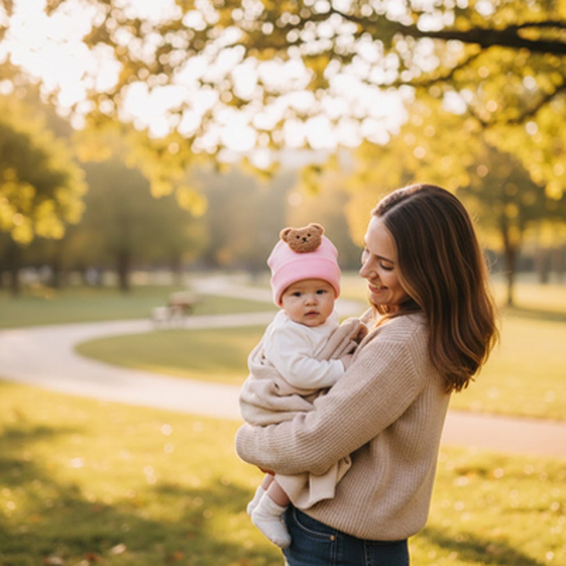 Bonnet bebe rose doux