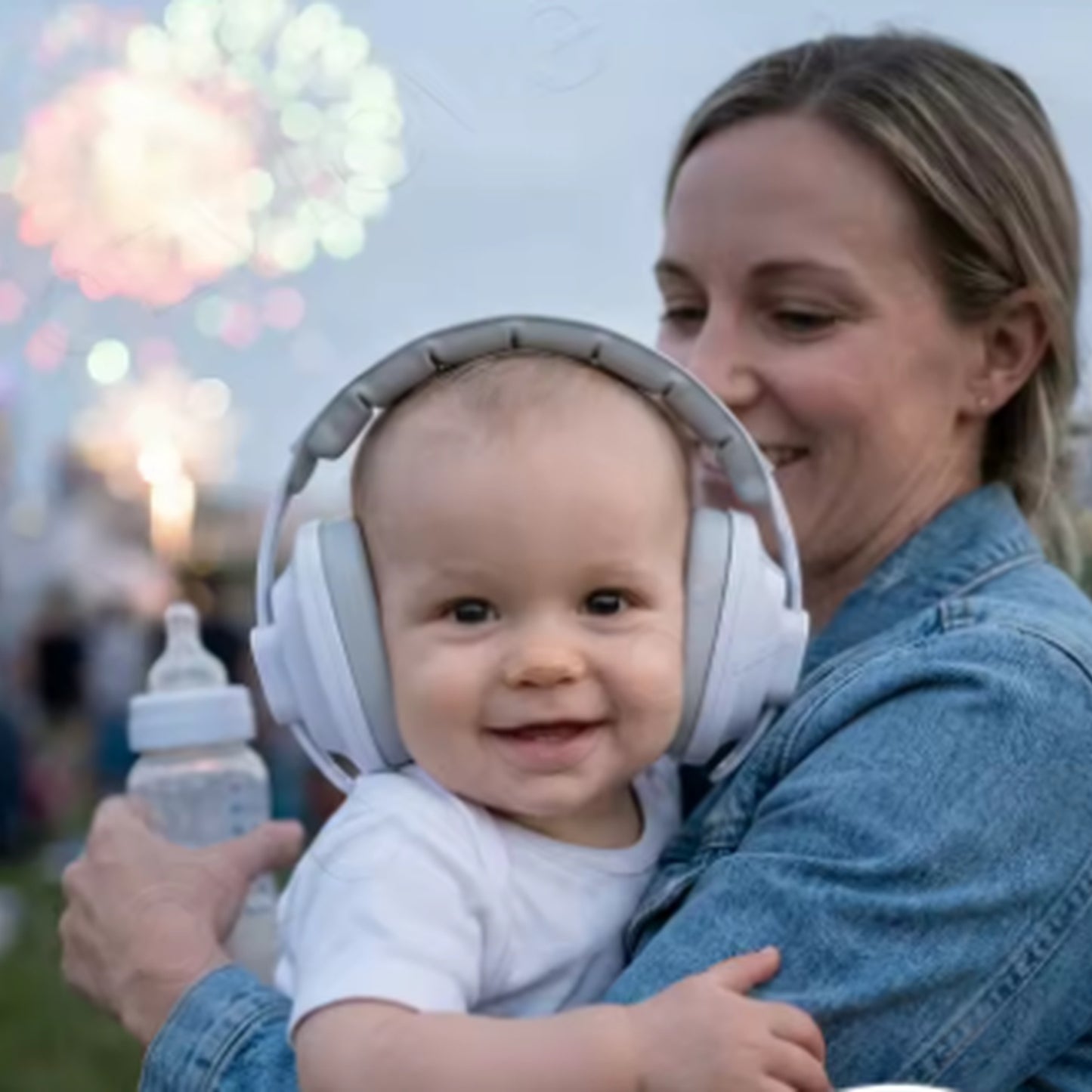 casque anti-bruit bébé Calmora feux d'artifices