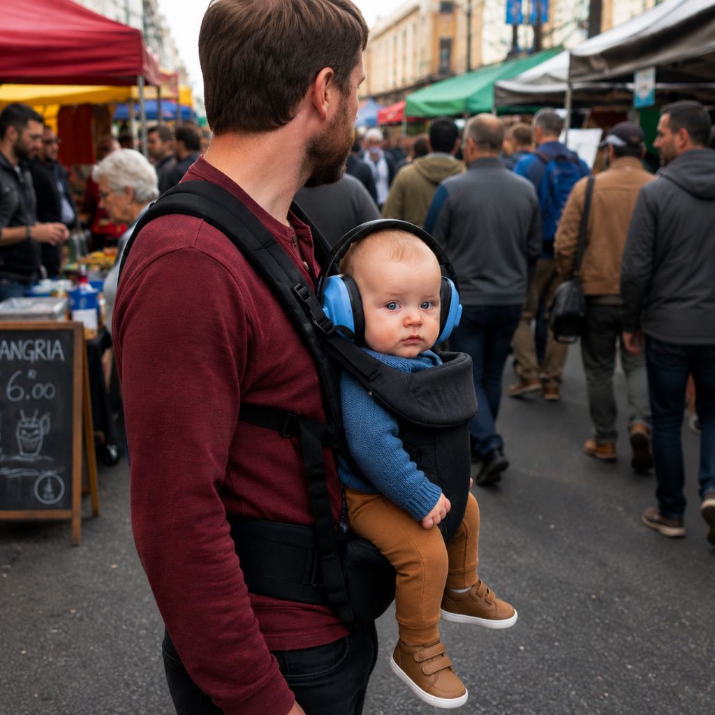 casque anti-bruit bébé Calmora bleu marché bruyant