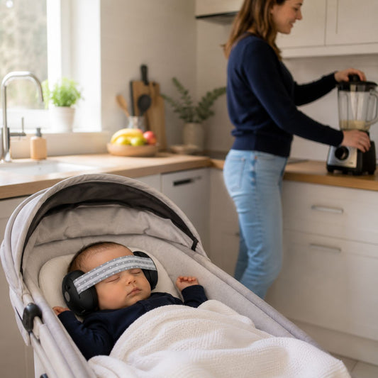 casque anti bruit bebe Mimo noir cuisiner sans réveiller