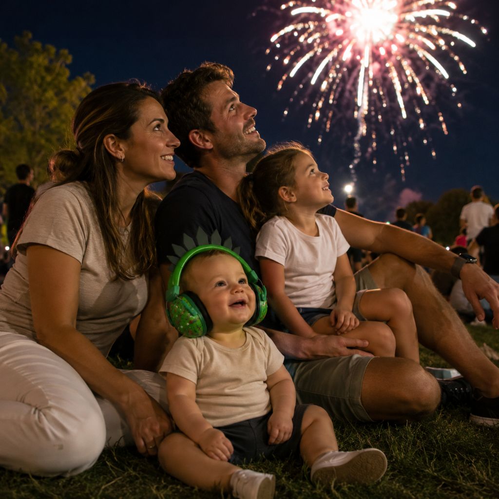 casque anti bruit pour bebe Mufi dinosaure feux artifices