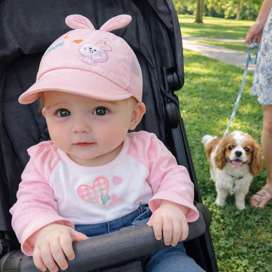 casquette bebe Easter Baby rose promenade du chien