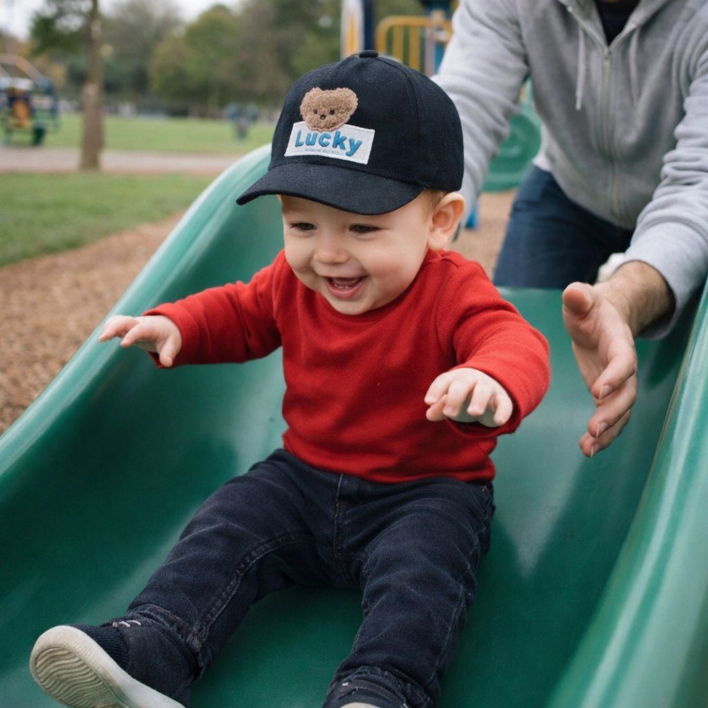 casquette bebe Lucky noire glissade au parc