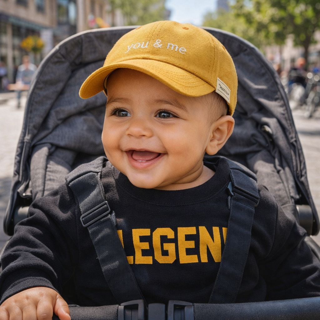 casquette pour bebe Aro jaune moutarde promenade printemps