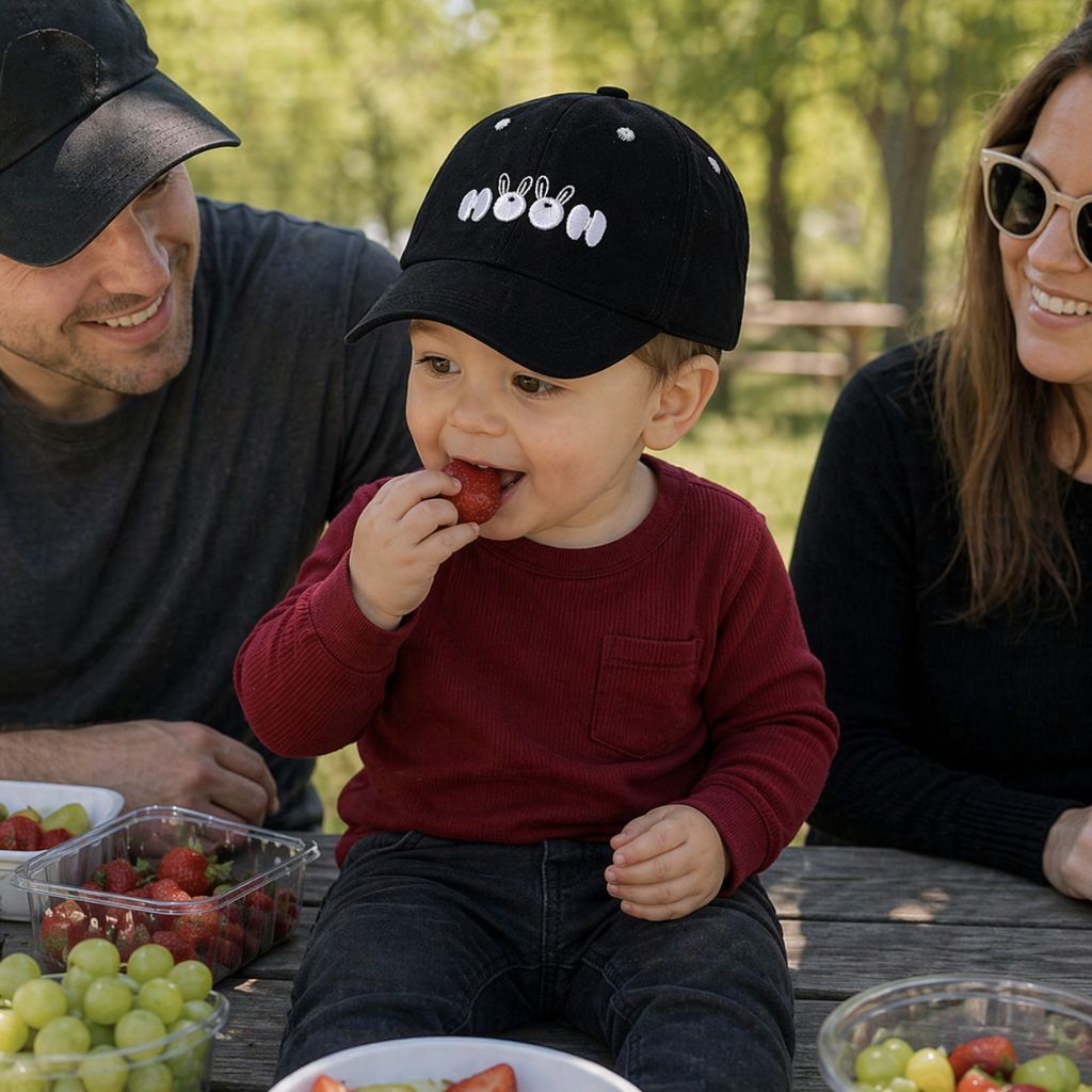 casquette pour bebe Moon'Ya noire pique-nique
