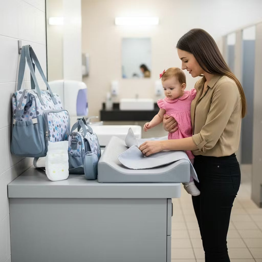 Un matelas à langer inclus avec notre sac de naissance bébé au pluriel