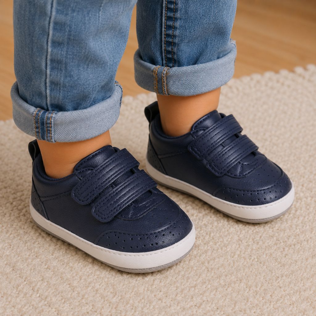 chaussure bébé garçon NéoPas marine facile ajuster